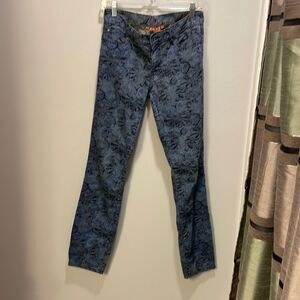 TORY Burch Ivy Super Skinny blue paisley jeans